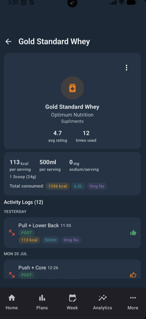 Nutrition tracking on Android